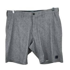 Vintage 1946 Light Gray Print Performance Outdoor Casual Hybrid Shorts 38 NWT